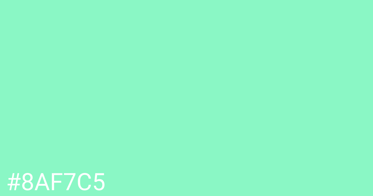 Hex color #8af7c5 graphic