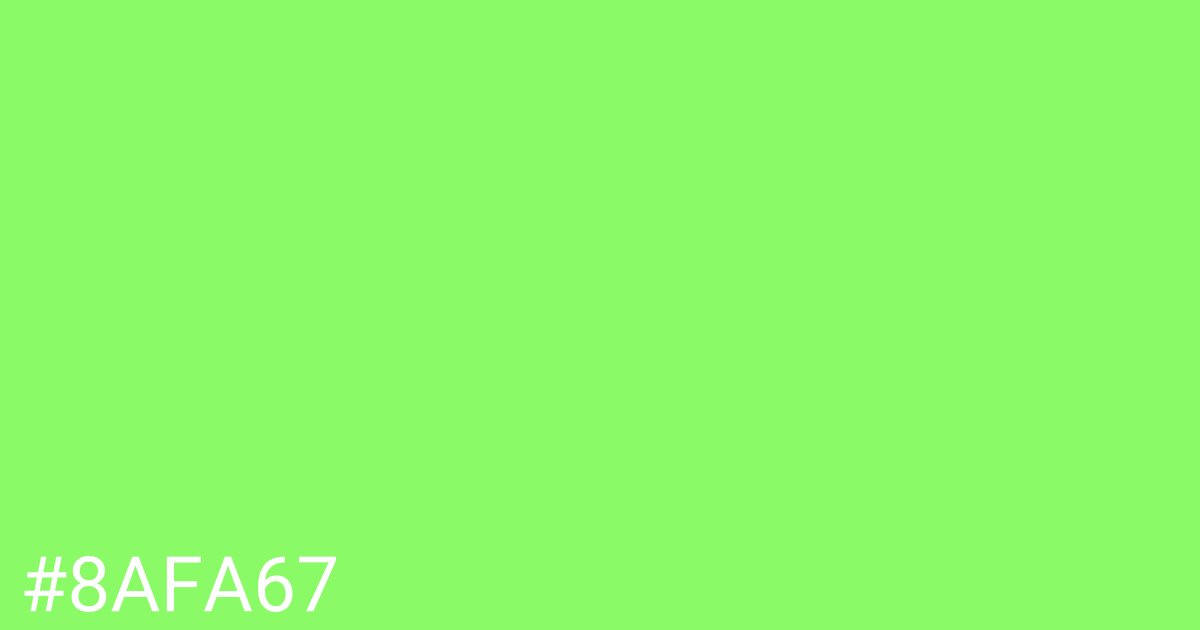 Hex color #8afa67 graphic