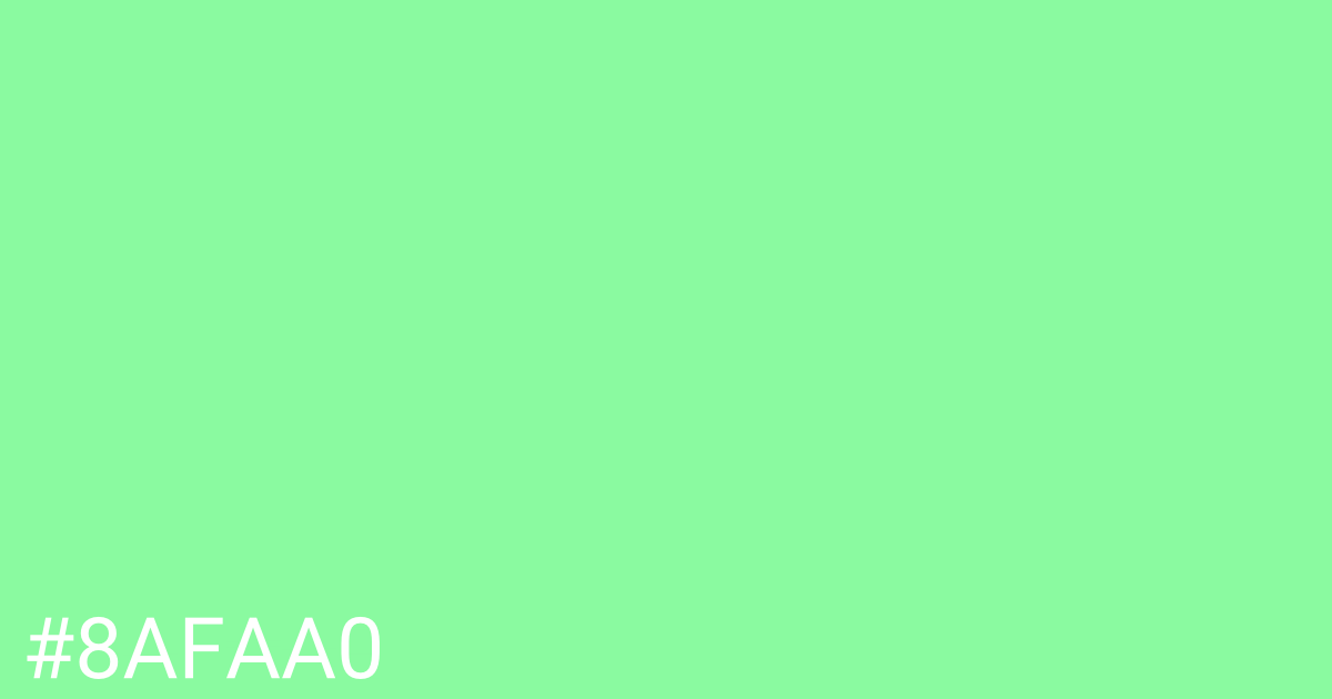 Hex color #8afaa0 graphic