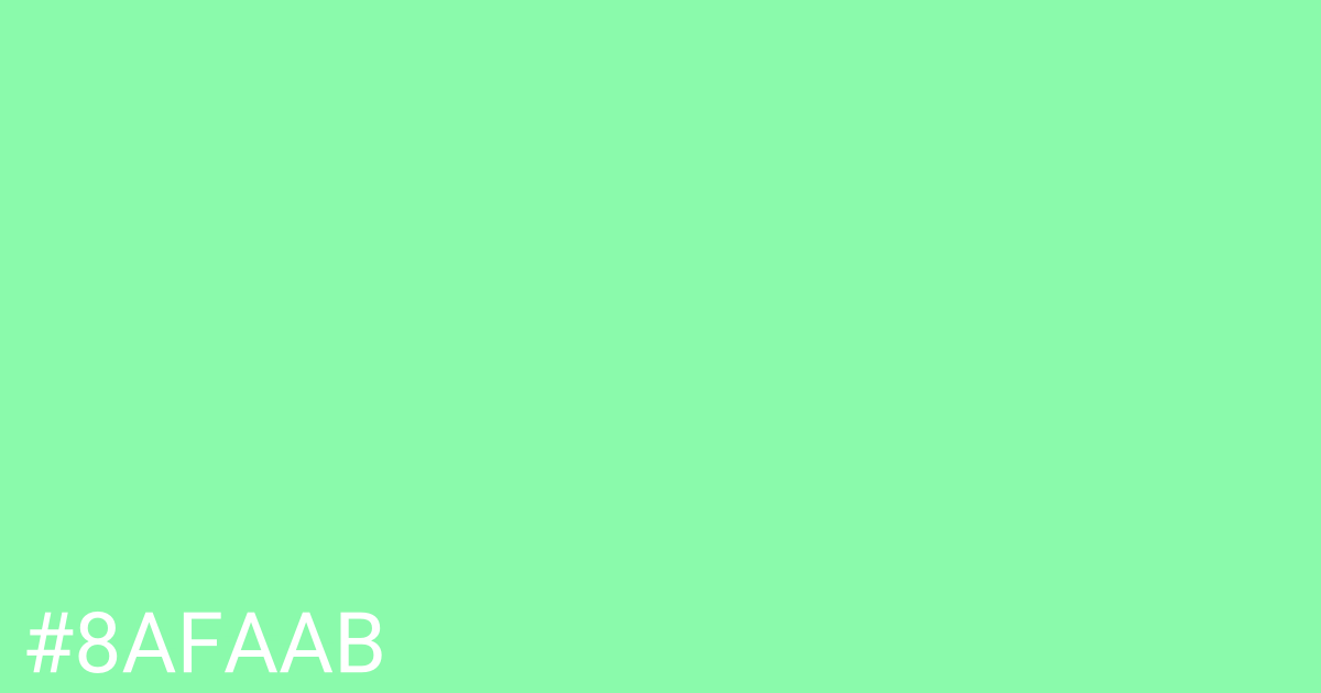 Hex color #8afaab graphic