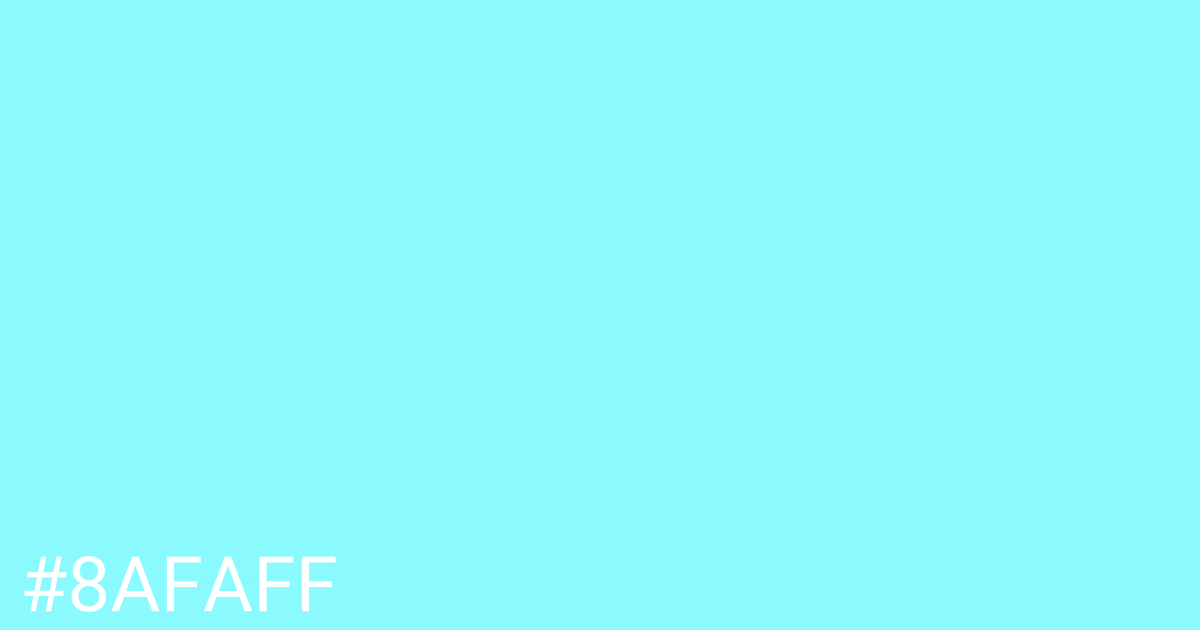 Hex color #8afaff graphic