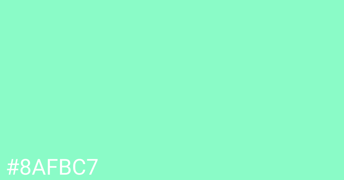 Hex color #8afbc7 graphic