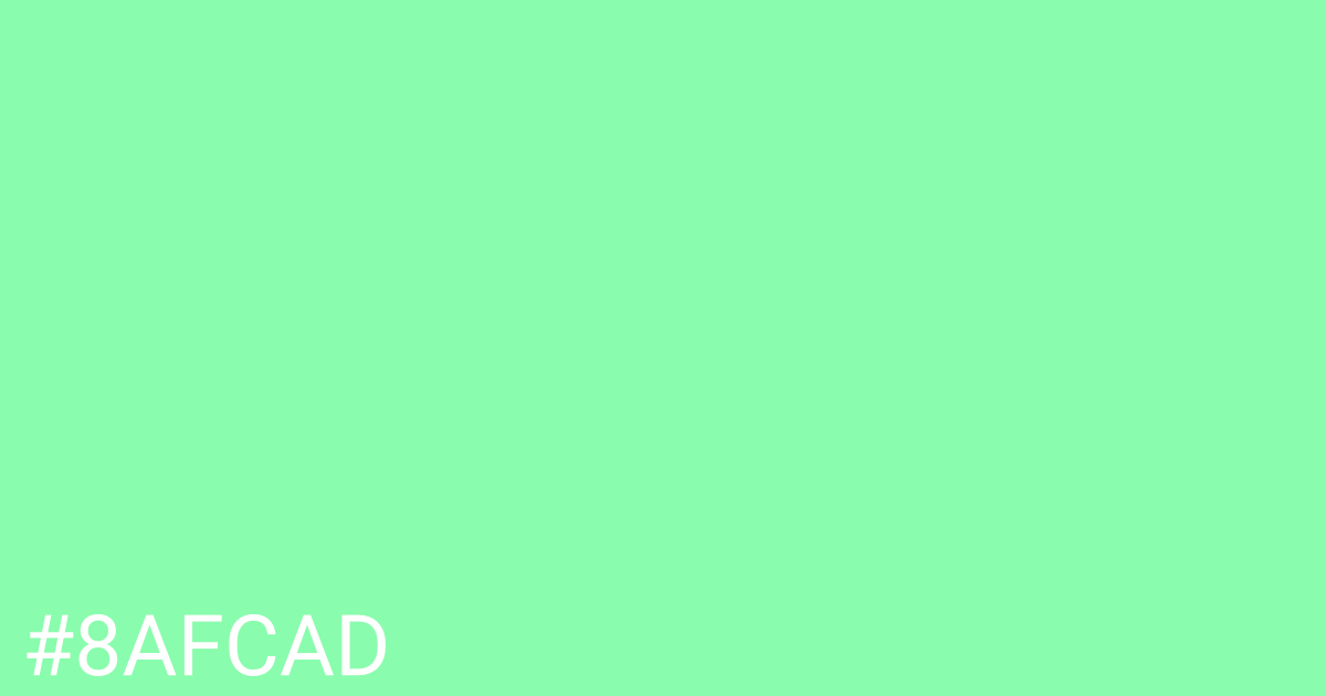 Hex color #8afcad graphic