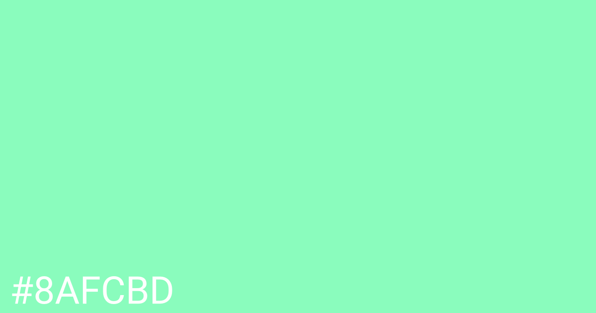 Hex color #8afcbd graphic