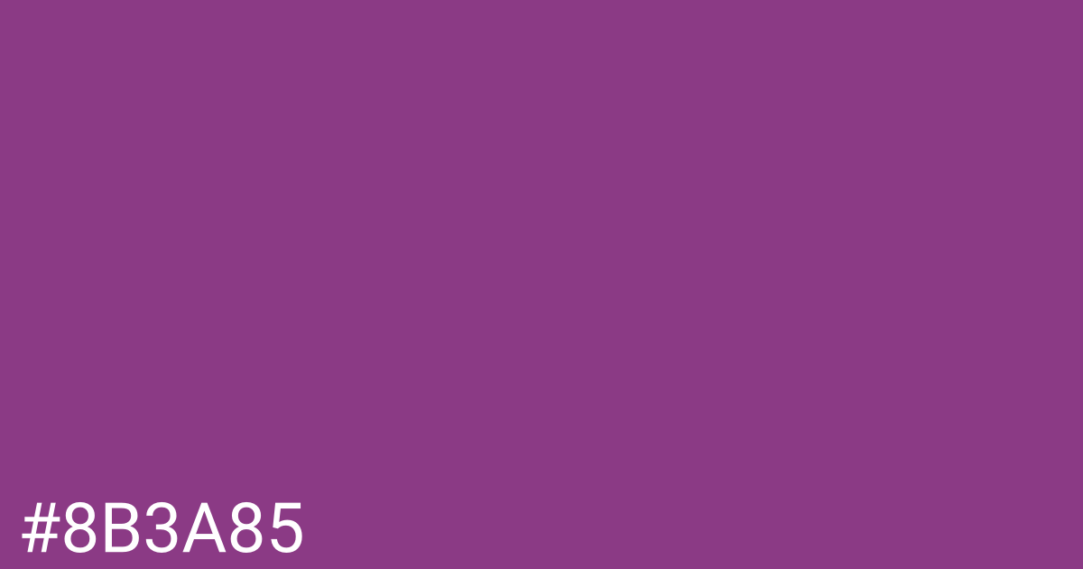 Hex color #8b3a85 graphic