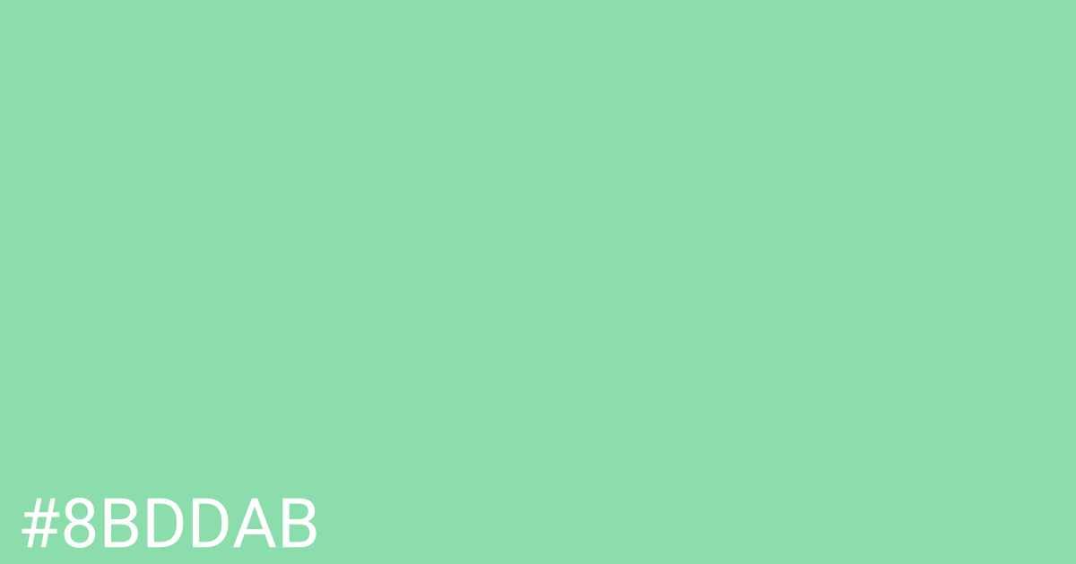 Hex color #8bddab graphic