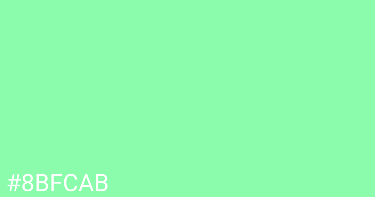 Hex color #8bfcab graphic