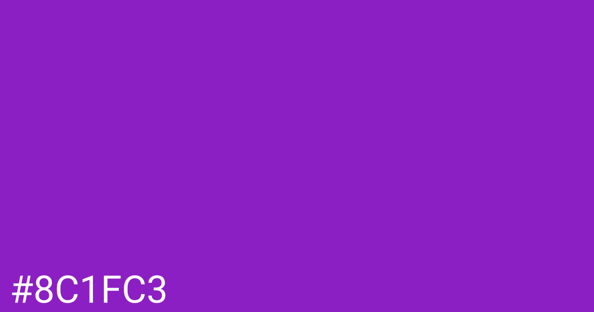 Hex color #8c1fc3 graphic