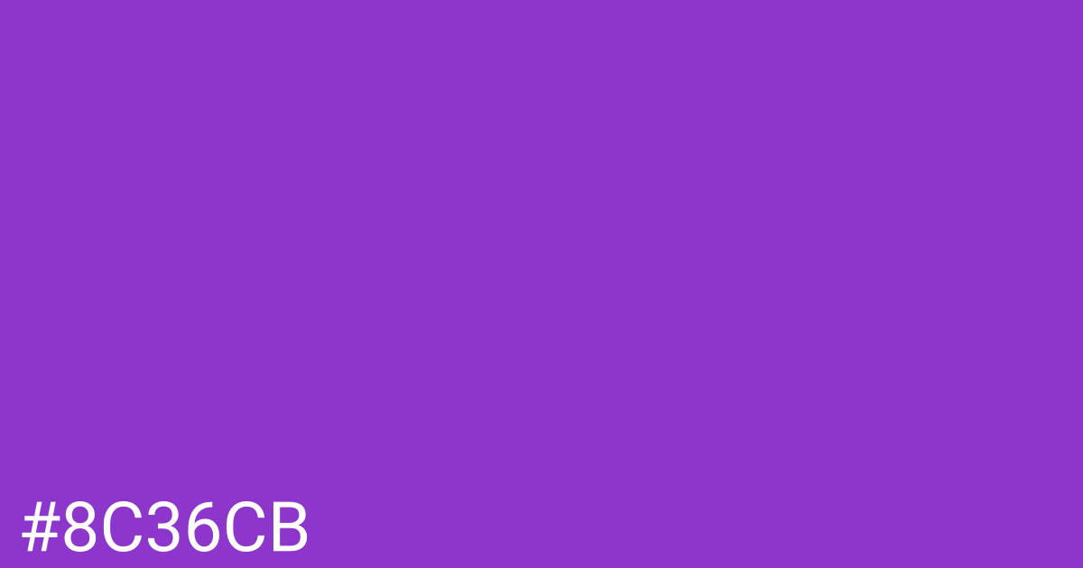 Hex color #8c36cb graphic