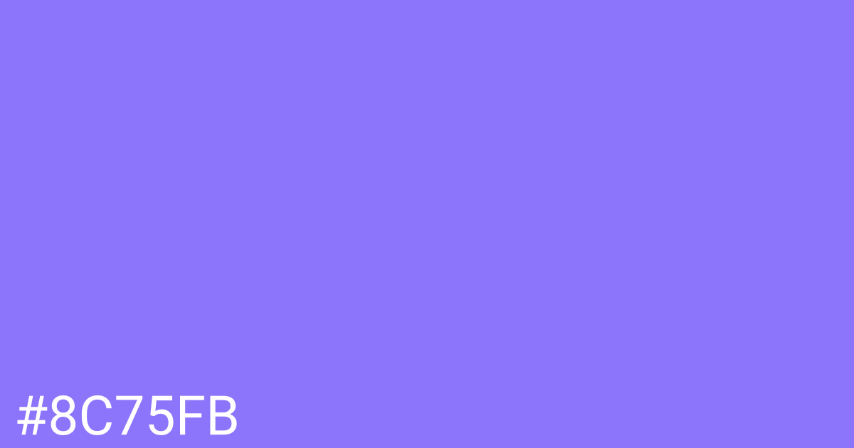Hex color #8c75fb graphic