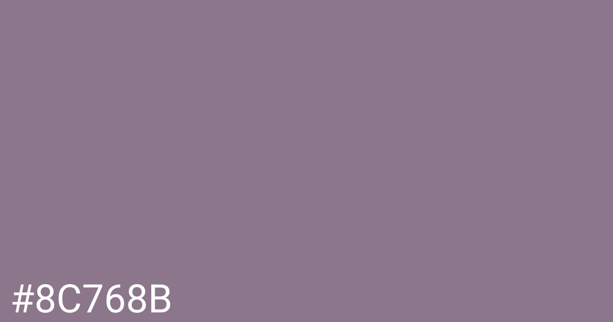 Hex color #8c768b graphic