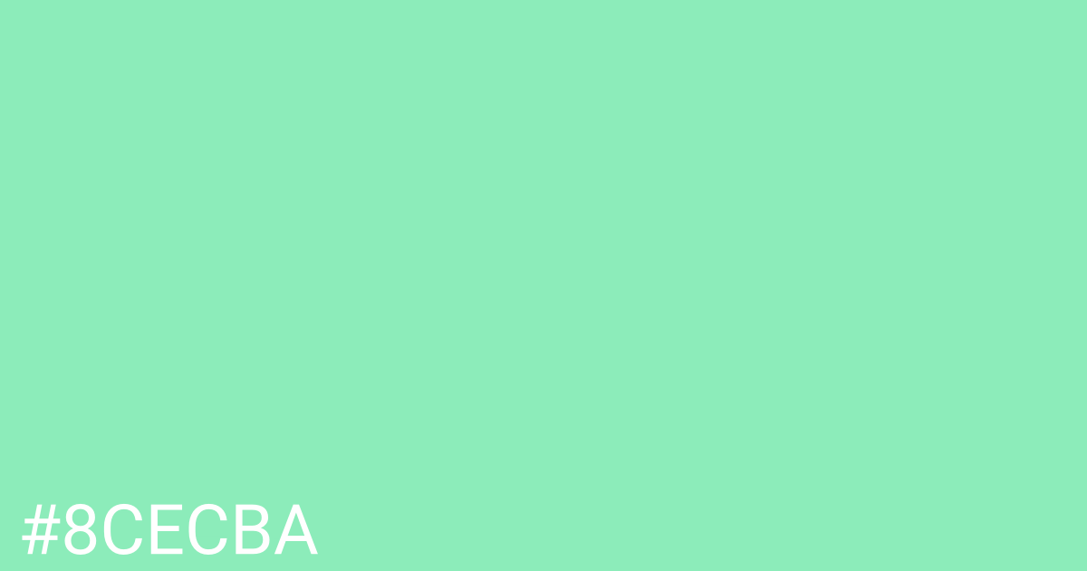 Hex color #8cecba graphic