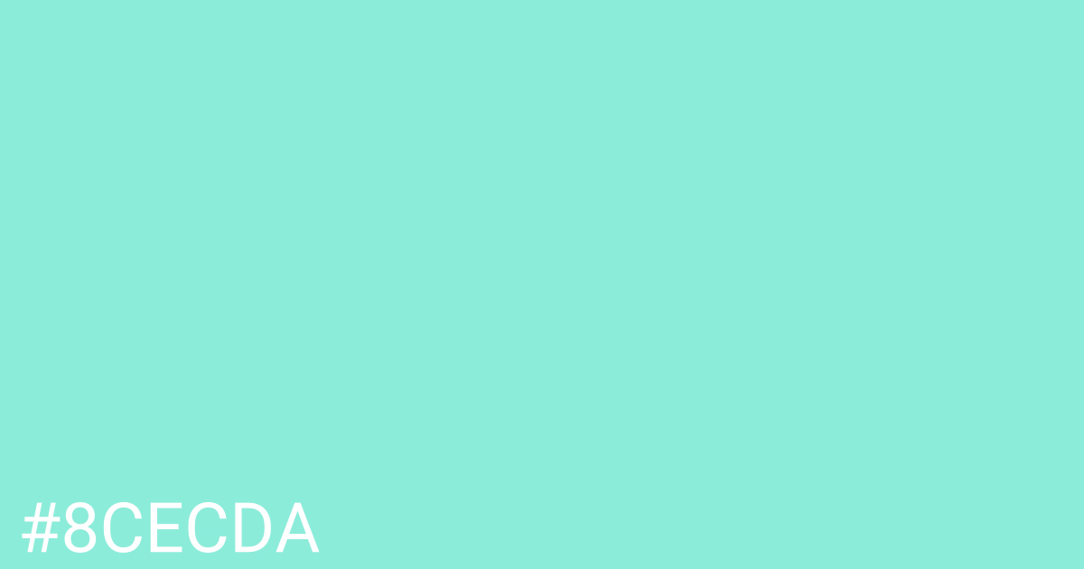 Hex color #8cecda graphic