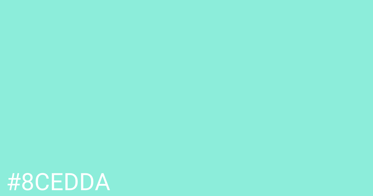 Hex color #8cedda graphic