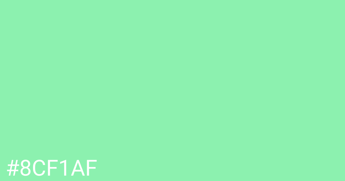 Hex color #8cf1af graphic