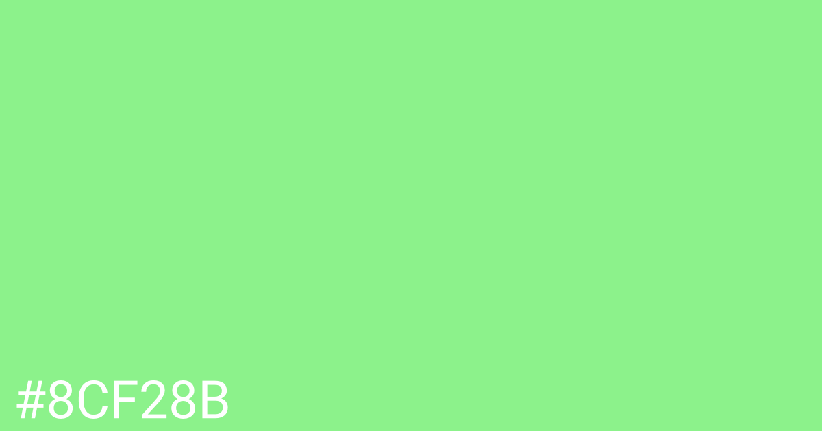 Hex color #8cf28b graphic