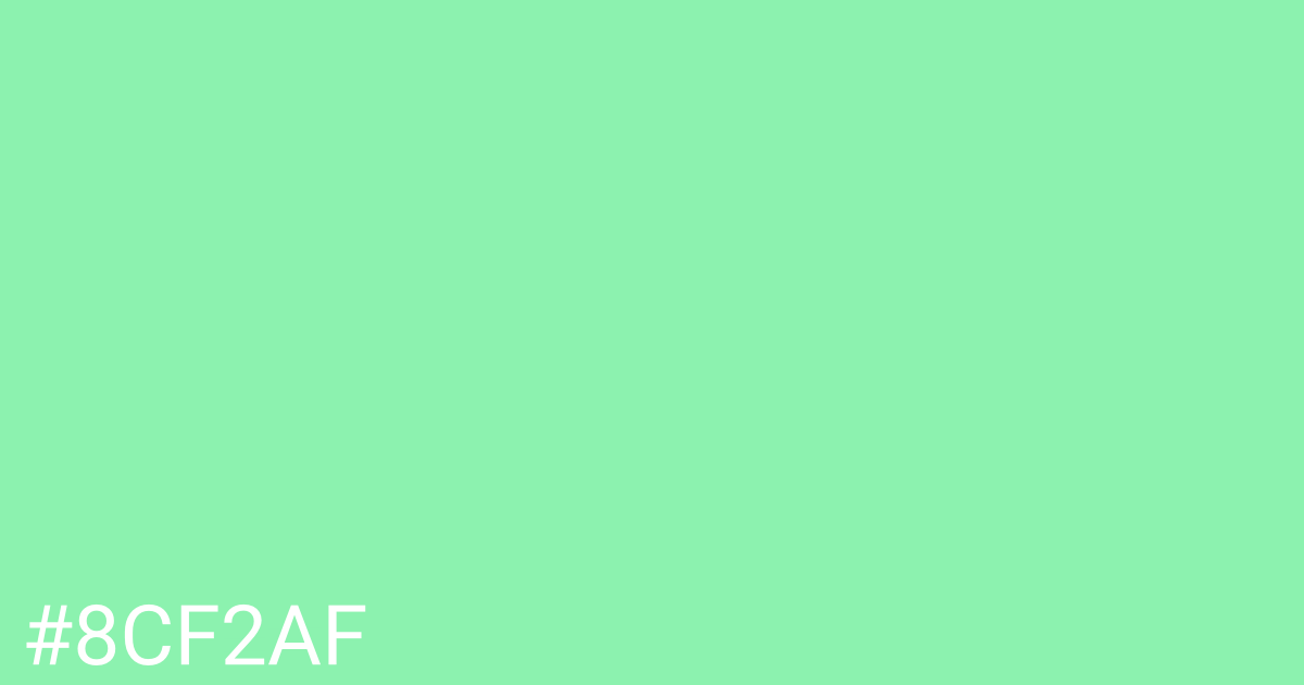 Hex color #8cf2af graphic