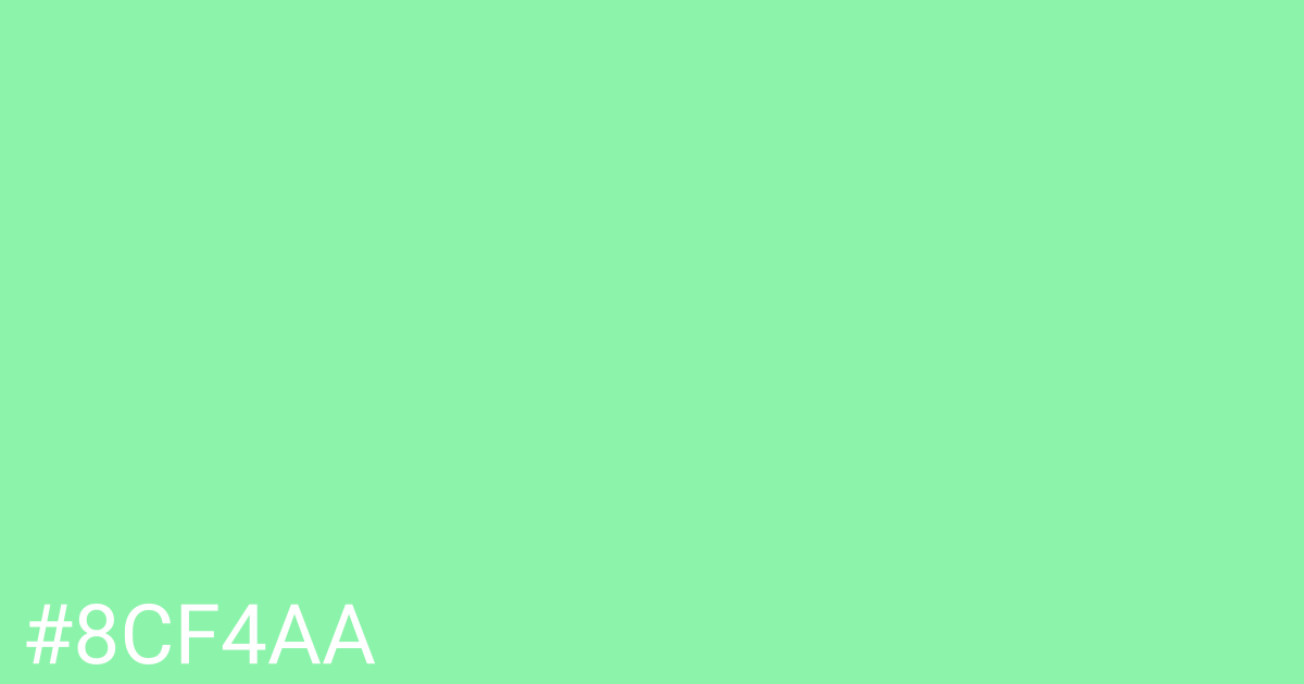 Hex color #8cf4aa graphic