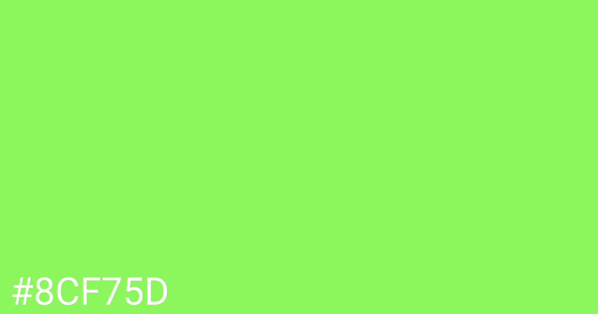 Hex color #8cf75d graphic