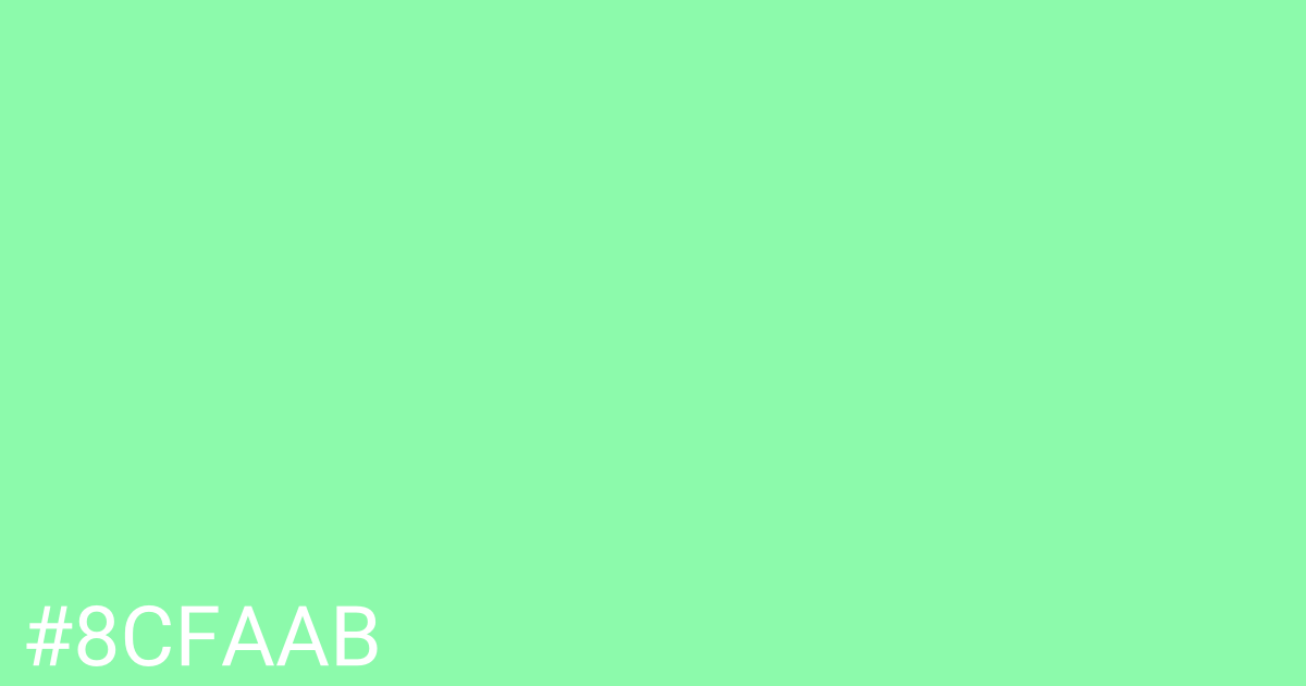 Hex color #8cfaab graphic