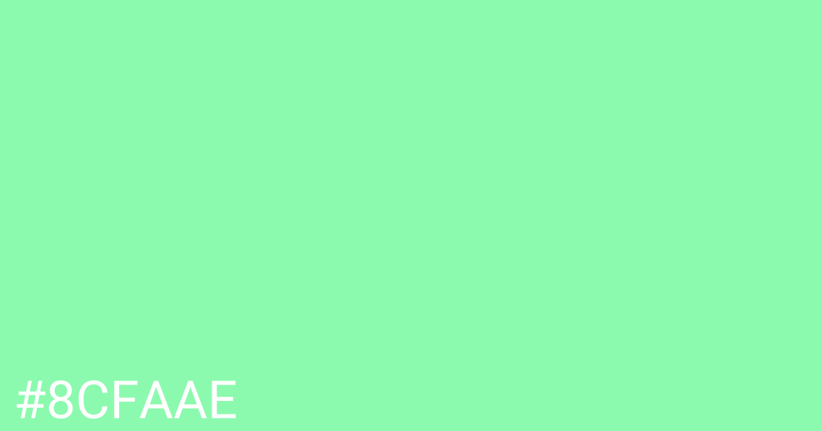 Hex color #8cfaae graphic