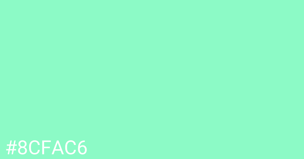 Hex color #8cfac6 graphic