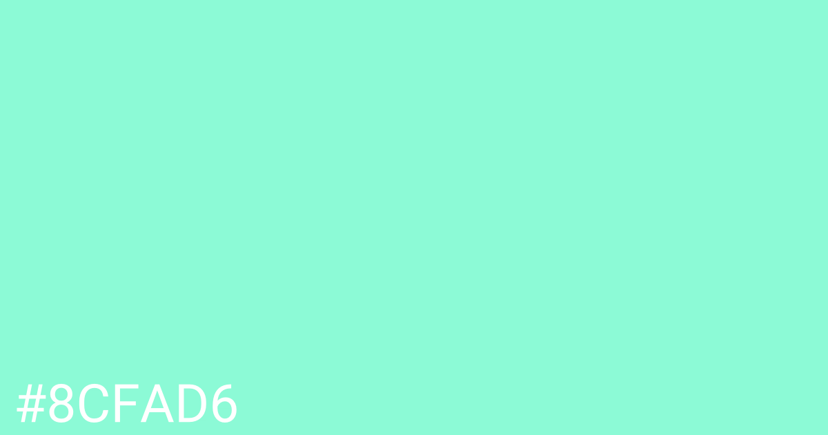 Hex color #8cfad6 graphic