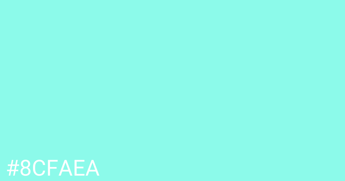 Hex color #8cfaea graphic