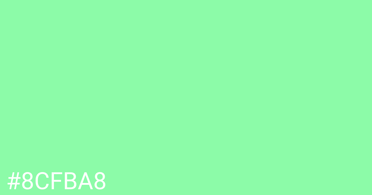 Hex color #8cfba8 graphic