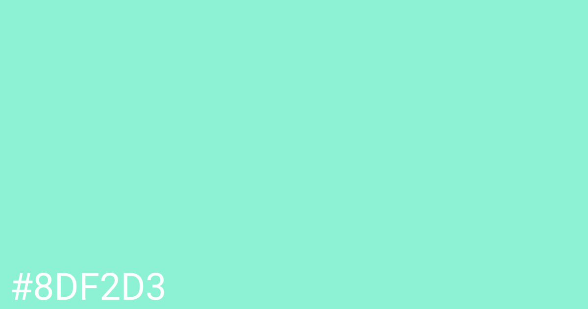 Hex color #8df2d3 graphic