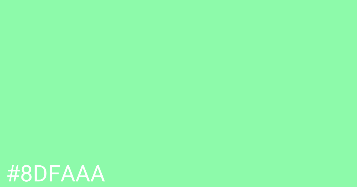 Hex color #8dfaaa graphic