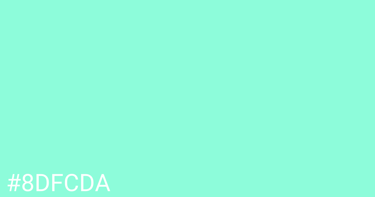 Hex color #8dfcda graphic