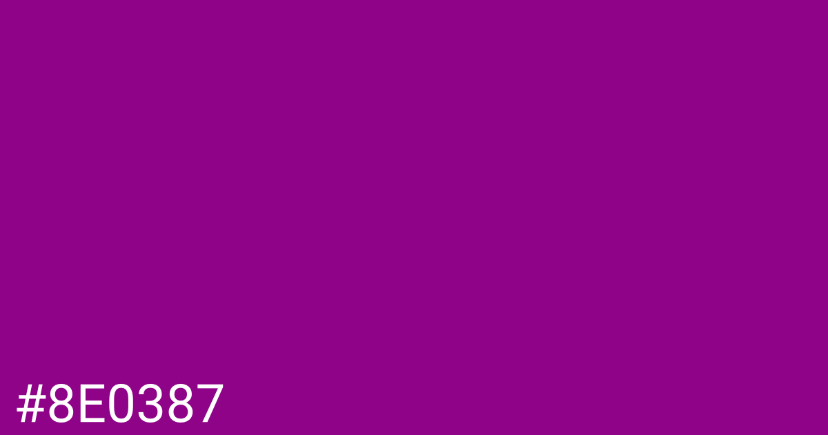 Hex color #8e0387 graphic