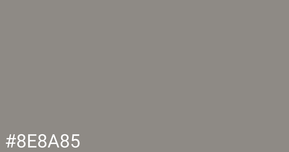Hex color #8e8a85 graphic