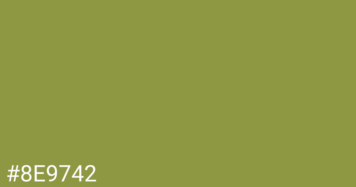 Hex color #8e9742 graphic