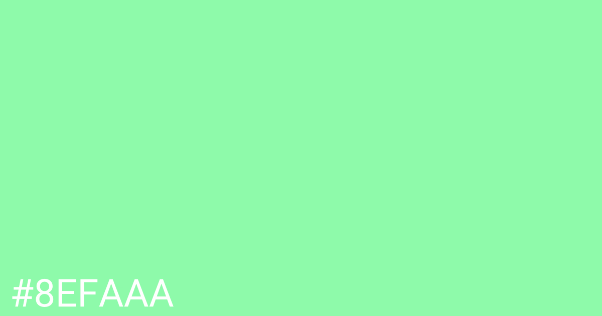 Hex color #8efaaa graphic