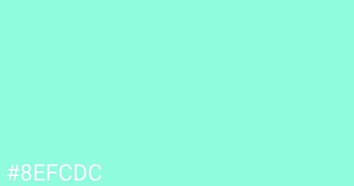 Hex color #8efcdc graphic