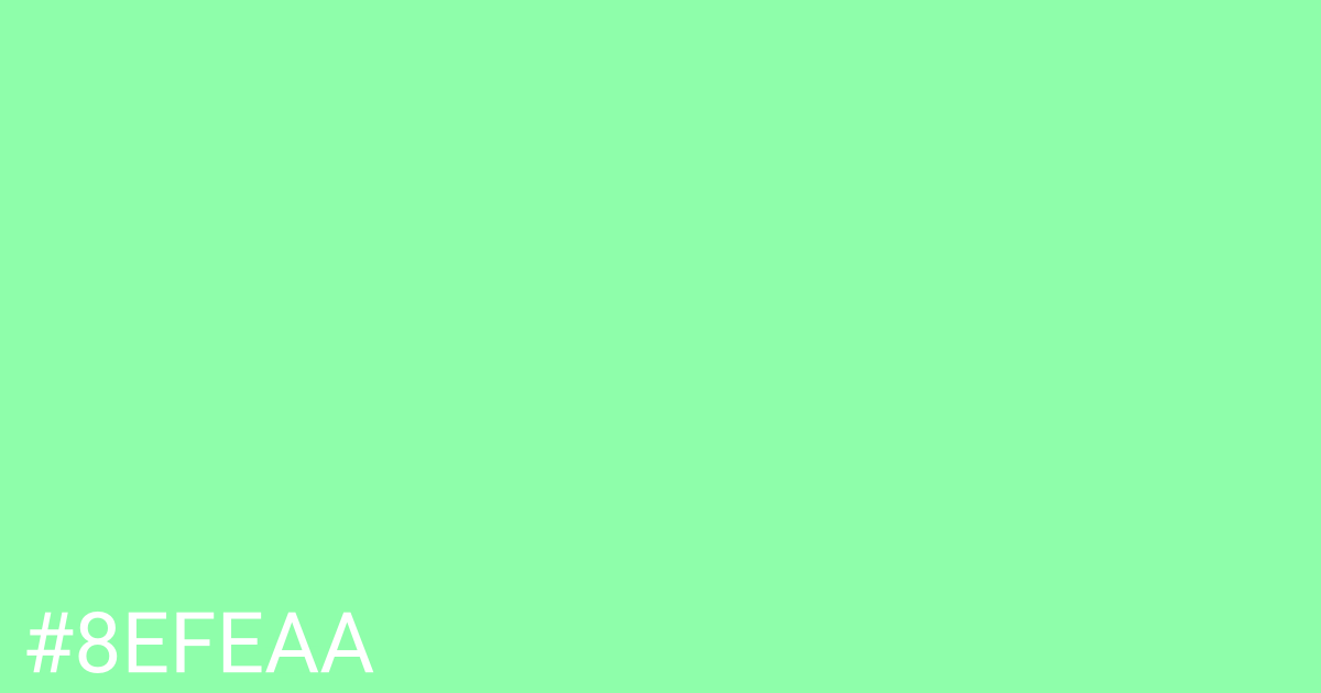 Hex color #8efeaa graphic