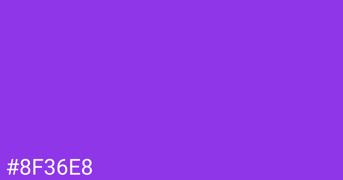 Hex color #8f36e8 graphic