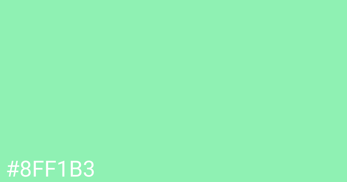 Hex color #8ff1b3 graphic