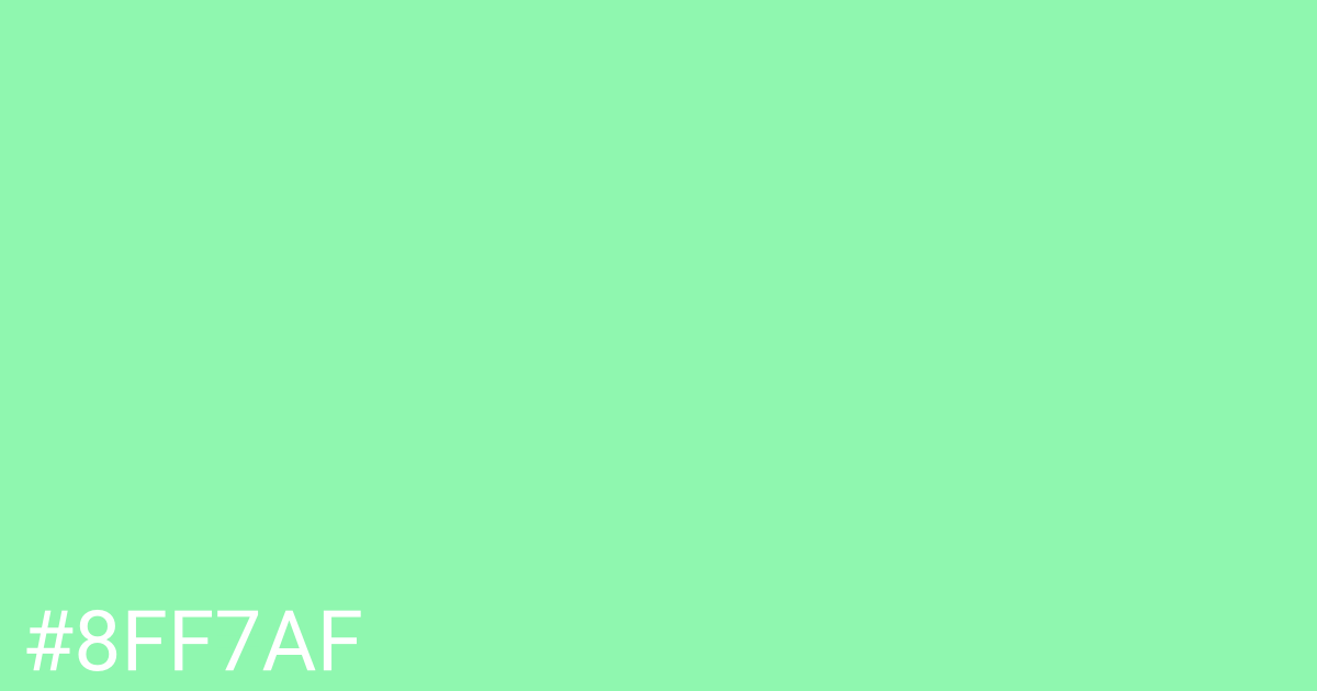 Hex color #8ff7af graphic