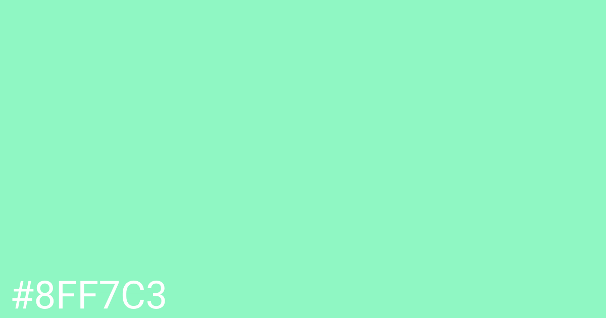 Hex color #8ff7c3 graphic