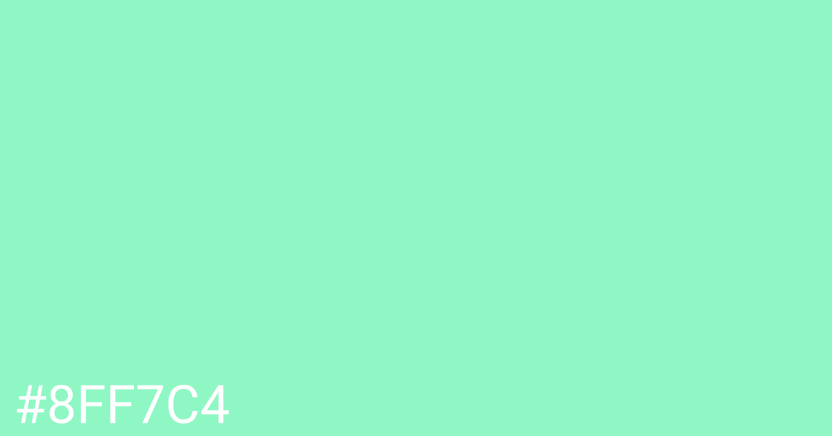 Hex color #8ff7c4 graphic