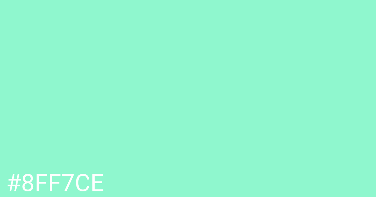 Hex color #8ff7ce graphic