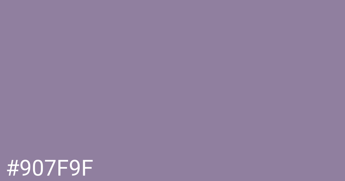 Hex color #907f9f graphic