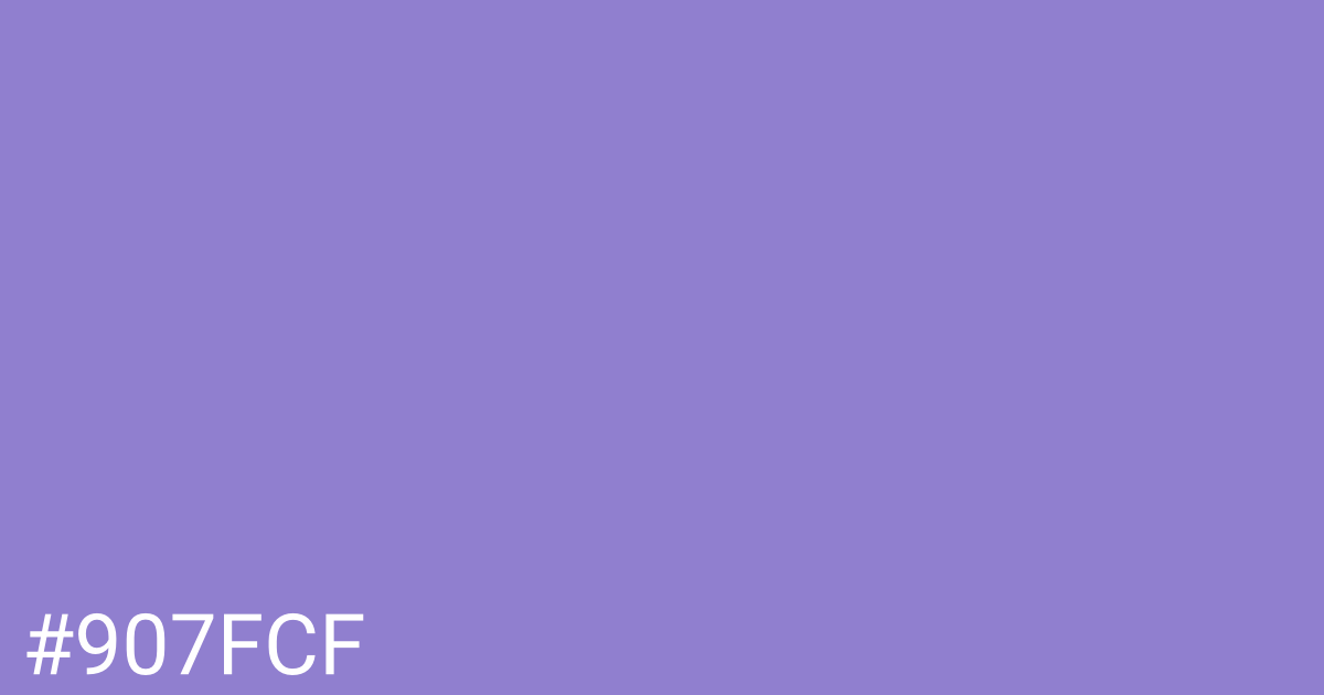 Hex color #907fcf graphic