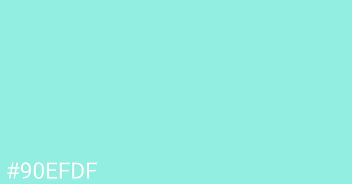 Hex color #90efdf graphic