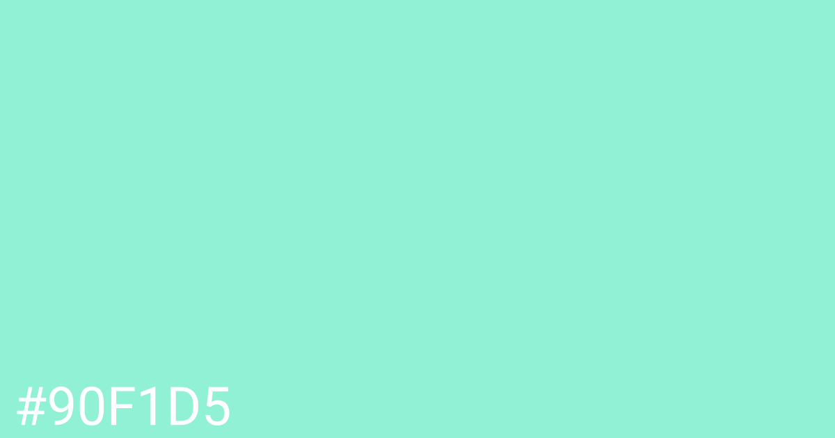 Hex color #90f1d5 graphic