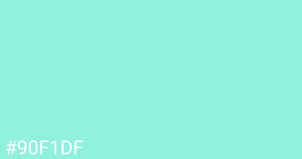 Hex color #90f1df graphic