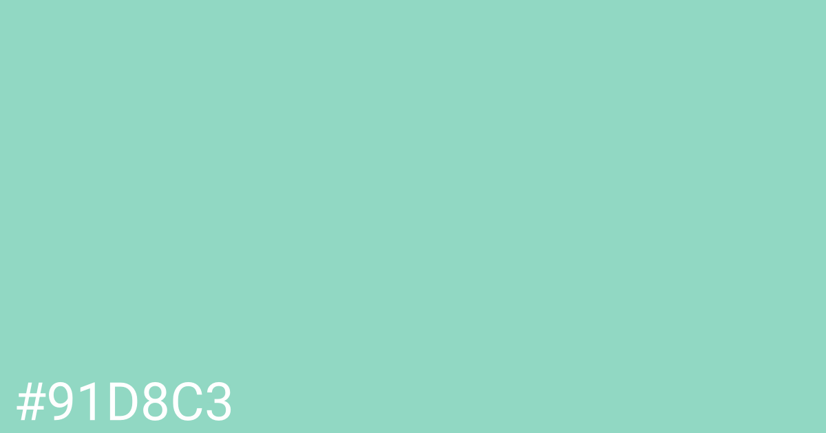 Hex color #91d8c3 graphic